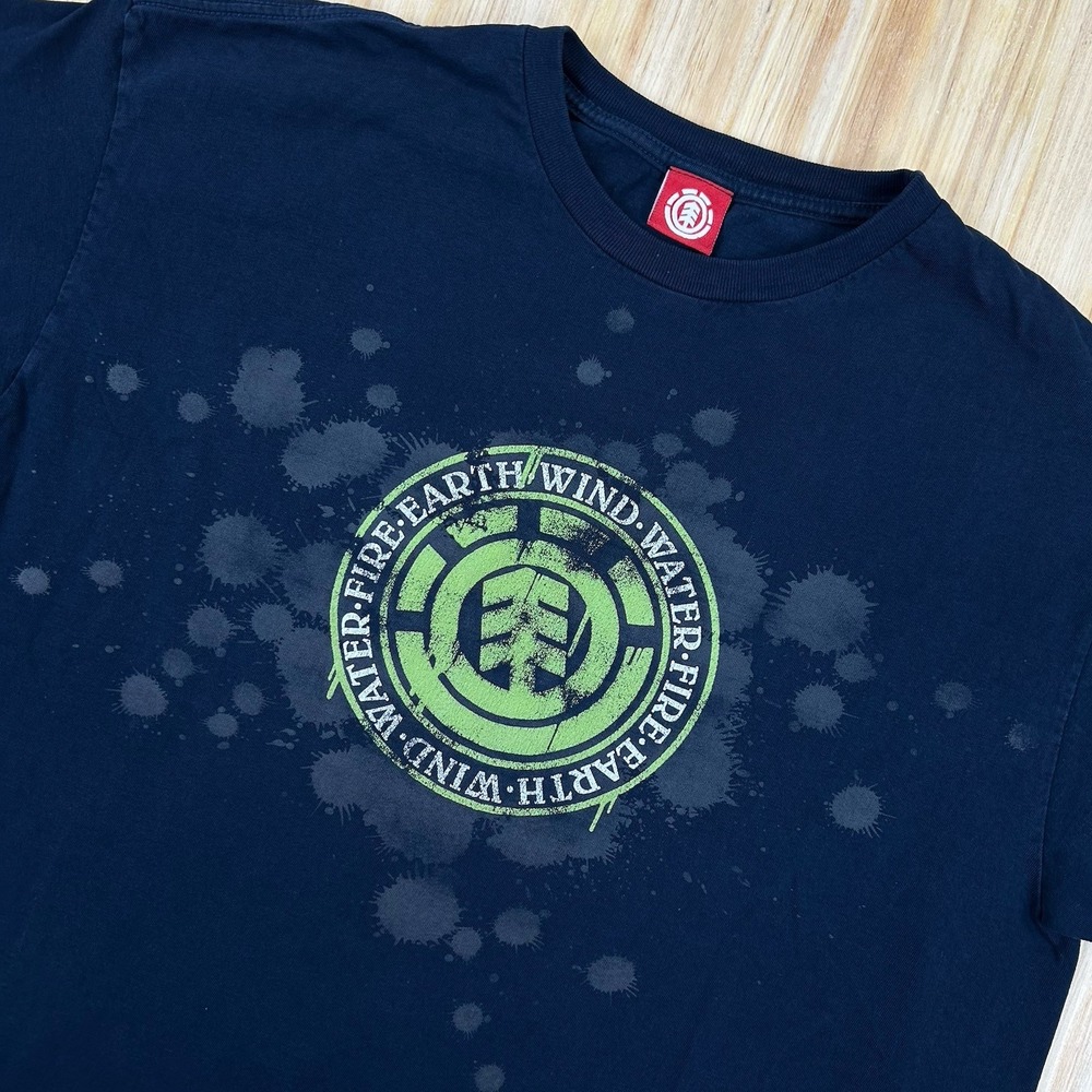Vintage Y2K Element Skateboard T Shirt Mens XL Blue Big Logo Skater Streetwear‎
